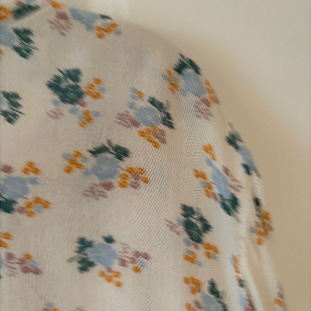Democracy Bohemian Floral Aztec Oversized Multicolor Tie Neck Tunic Top Size L - Picture 13 of 15
